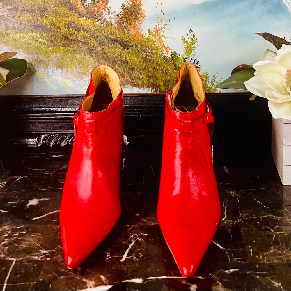 π Lucchese Charlie 1 Horse handcrafted Vintage Heels Western Boots 7 Red RAREπ - Picture 12 of 15